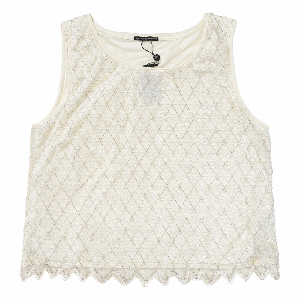 Adrianna Papell Ivory Lace Sleeveless Top NWT Size XL